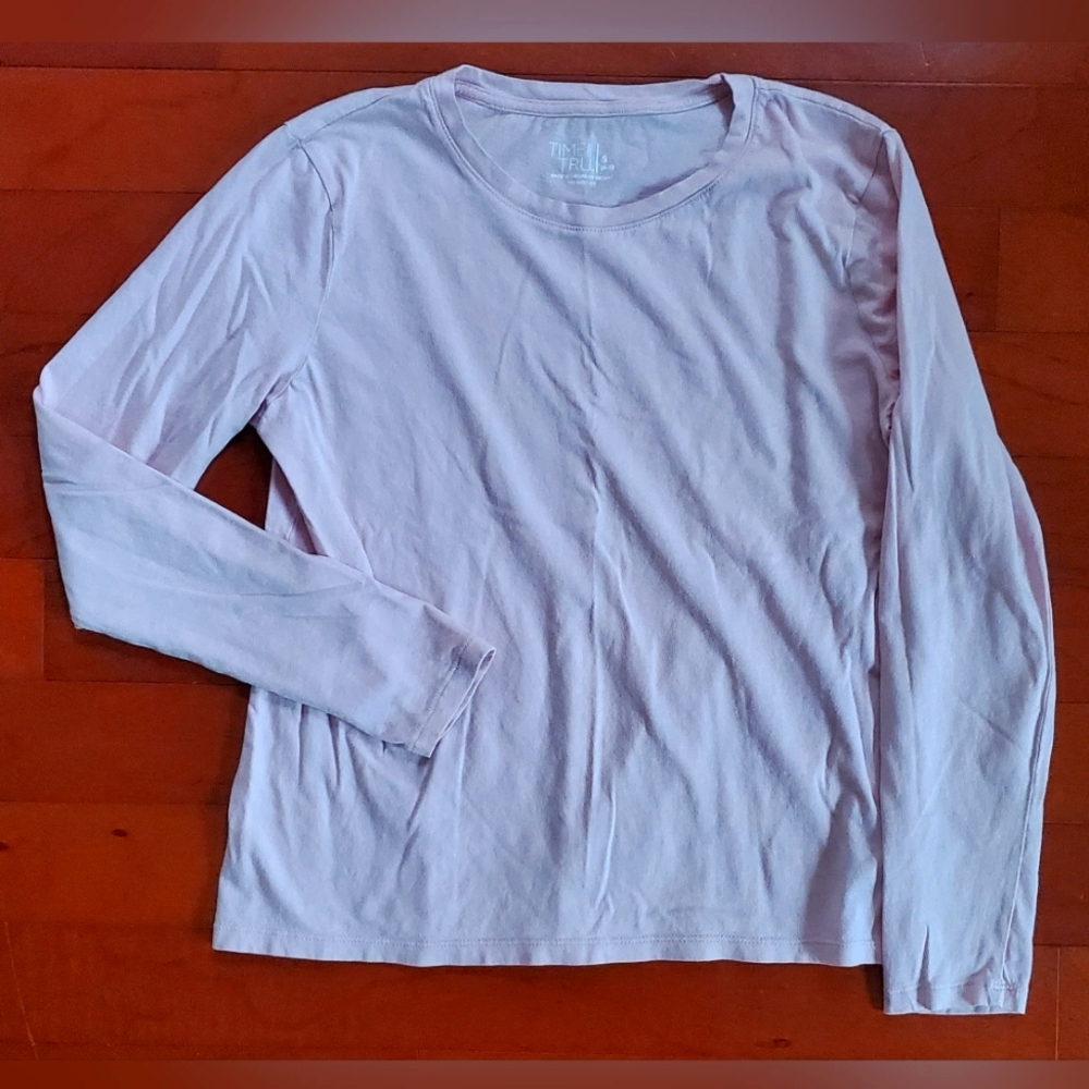 Time And Tru Light Pink Long Sleeve Shirt Size S